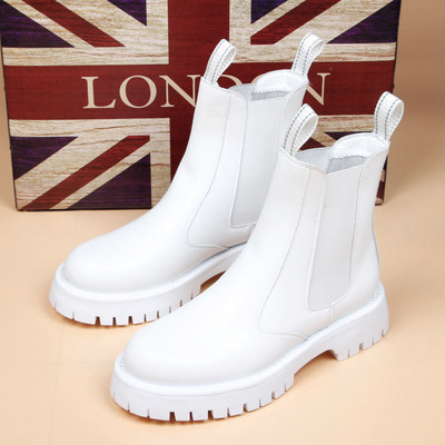 designer italian modă bărbătească punk rochie de club de noapte cizme chelsea pantofi alb-negru cizme cu platformă de cowboy chipeș bote înalte