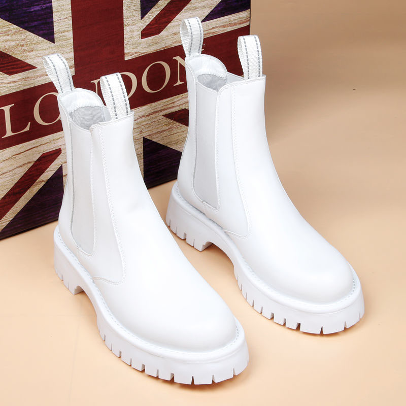designer italian modă bărbătească punk rochie de club de noapte cizme chelsea pantofi alb-negru cizme cu platformă de cowboy chipeș bote înalte