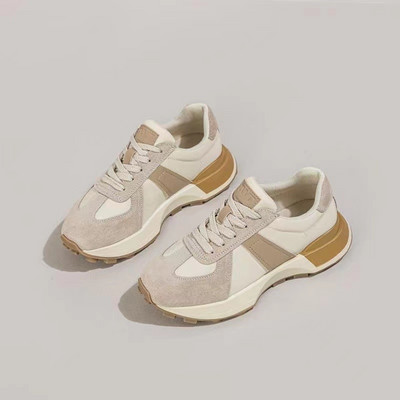 Modne ženske tenisice, protuklizna, debela podloga, pamučna cipela na vezanje, retro mješovite boje, ležerna sportska obuća