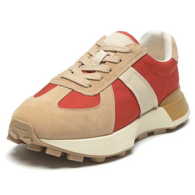 Modne ženske tenisice, protuklizna, debela podloga, pamučna cipela na vezanje, retro mješovite boje, ležerna sportska obuća