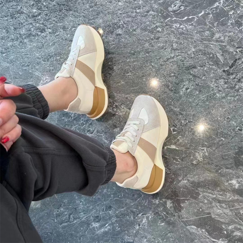 Modne ženske tenisice, protuklizna, debela podloga, pamučna cipela na vezanje, retro mješovite boje, ležerna sportska obuća