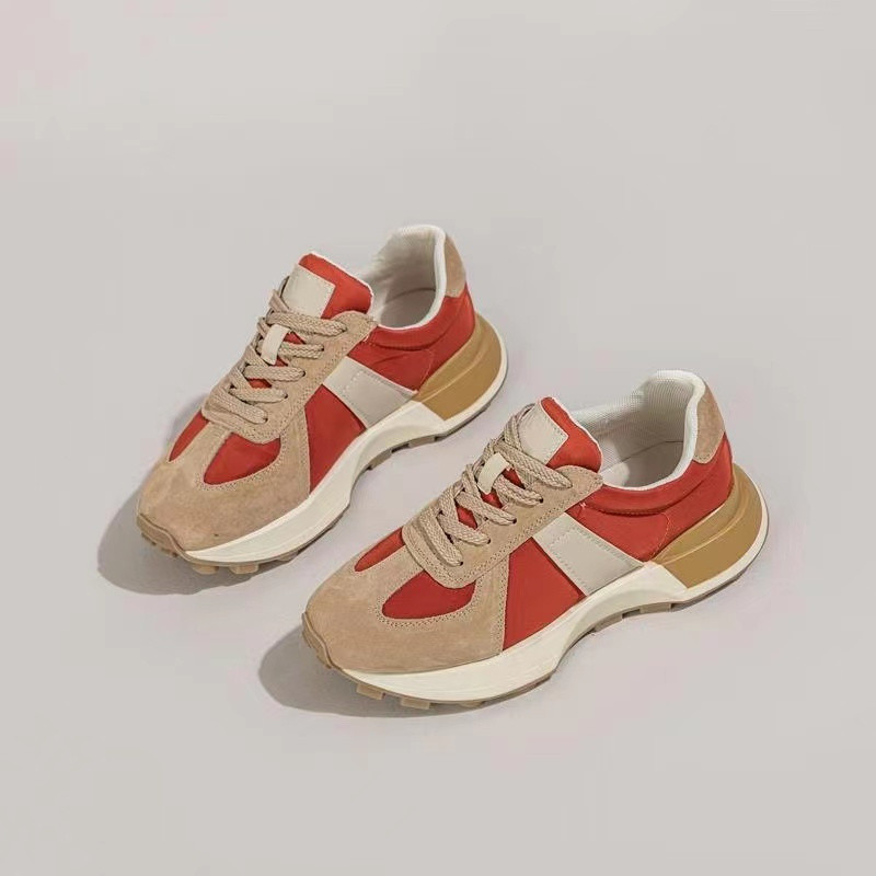 Modne ženske tenisice, protuklizna, debela podloga, pamučna cipela na vezanje, retro mješovite boje, ležerna sportska obuća