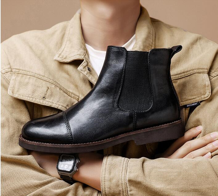 A022 2023 Őszi téli rövid csizmák divat férfi szabadidő cipők Vintage férfi lábbelik cipők szabadidő férfi cipők