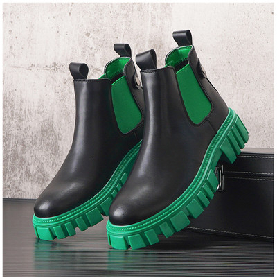 Sagtimi Vyriški Chelsea Boots Green Vyriški batai Anglija Vyriški Catwork Show Batai