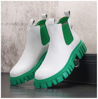 Sagtimi Vyriški Chelsea Boots Green Vyriški batai Anglija Vyriški Catwork Show Batai