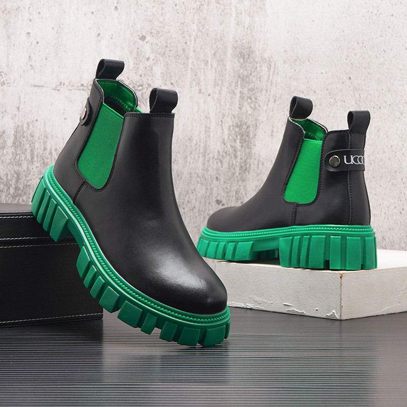 Sagtimi Vyriški Chelsea Boots Green Vyriški batai Anglija Vyriški Catwork Show Batai