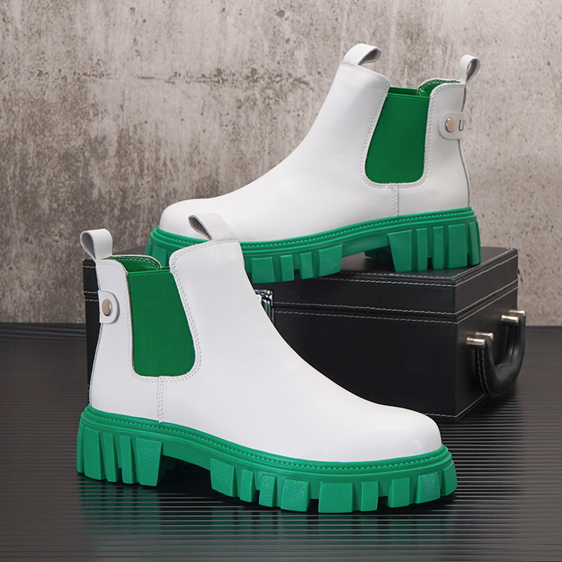 Sagtimi Vyriški Chelsea Boots Green Vyriški batai Anglija Vyriški Catwork Show Batai