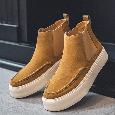 nove muške modne chelsea čizme ravne cipele od goveđe antilop kože svečane banketne haljine kaubojske čizme s platformom gležnjače botas hombre