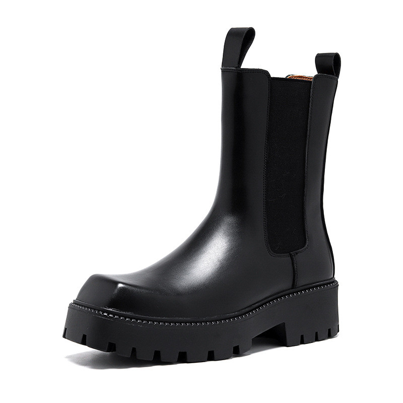 ανδρικές μπότες υψηλής ιππότης μαύρα παπούτσια από επώνυμα σχεδιαστής τετράγωνο μποτάκι τσέλσι μακριά καμινάδα botas masculinas