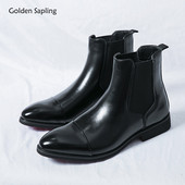 Pánske čižmy Golden Sapling Party Boots Módne voľnočasové topánky Elegantné platformové ploché pánske čižmy Chelsea Boot Casual Business spoločenské topánky