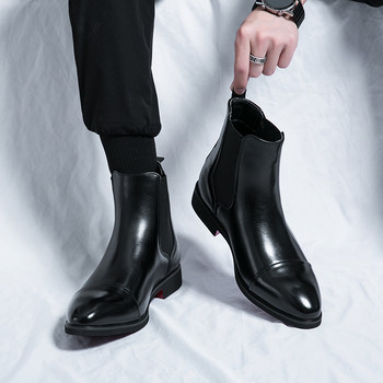 Парти ботуши Golden Sapling за мъже Модни обувки за свободното време Елегантни плоски обувки на платформа Мъжки ботуши Челси Ежедневни бизнес обувки