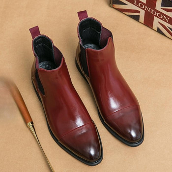 Парти ботуши Golden Sapling за мъже Модни обувки за свободното време Елегантни плоски обувки на платформа Мъжки ботуши Челси Ежедневни бизнес обувки