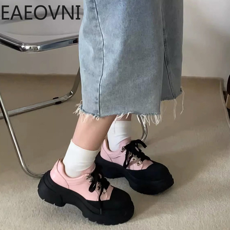 Tenis femei Tendință 2023 la modă cu șireturi cu platformă cu fund gros pantofi pantofi sport casual pentru femei