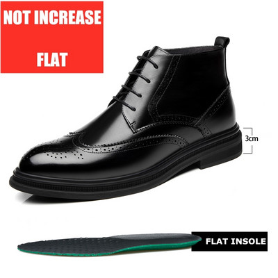 Φθινοπωρινές χειμερινές μπότες πλατφόρμας ανδρών Μπότες ζεστού ύψους Ανδρικές μπότες αύξησης Brogues Δερμάτινα παπούτσια Ψηλοτάκουνα Ανδρικές μπότες ανελκυστήρα