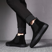 Korejski stil muške modne chelsea čizme crne ravne cipele kaubojske jesenske zimske čizme zgodne gležnjače hombre zapatillas