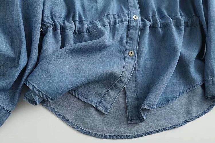 traper košulja uskog struka ženska dugih rukava s otvorenim ovratnikom proljetna široka jeans košulja ulična odjeća ležerna košulja bluza