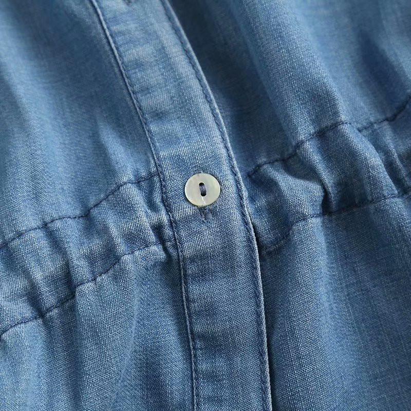 traper košulja uskog struka ženska dugih rukava s otvorenim ovratnikom proljetna široka jeans košulja ulična odjeća ležerna košulja bluza