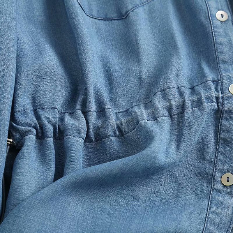 traper košulja uskog struka ženska dugih rukava s otvorenim ovratnikom proljetna široka jeans košulja ulična odjeća ležerna košulja bluza