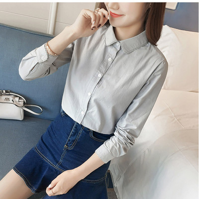 pridať nové veľké S-5XL Pure blúzky s odhaleným golierom, ležérne, dámske módne košele, bavlnené, biele, nové pre ženy