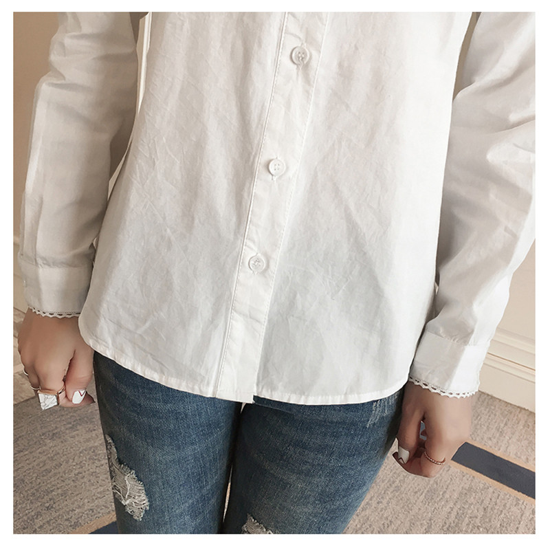 pridať nové veľké S-5XL Pure blúzky s odhaleným golierom, ležérne, dámske módne košele, bavlnené, biele, nové pre ženy