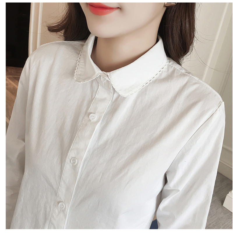 pridať nové veľké S-5XL Pure blúzky s odhaleným golierom, ležérne, dámske módne košele, bavlnené, biele, nové pre ženy