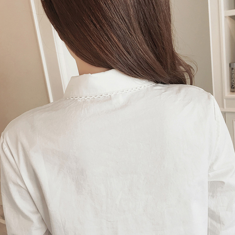 pridať nové veľké S-5XL Pure blúzky s odhaleným golierom, ležérne, dámske módne košele, bavlnené, biele, nové pre ženy