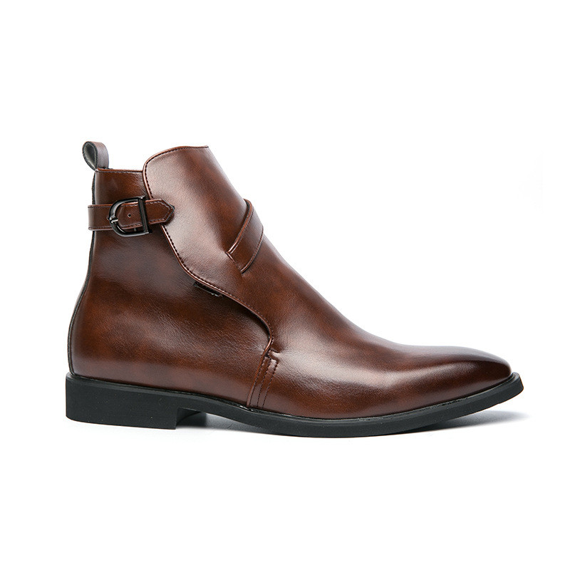 Jauni brūni modes vīriešu oficiāli biznesa Chelsea zābaki Klasiski svinīgi zābaki