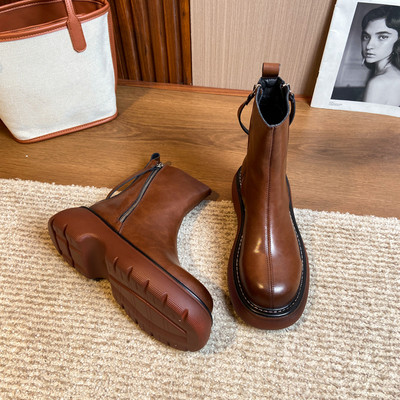 2021 ΝΕΟ Καυτό! British Boots Ανδρικά Full Grain Leather Soliders Μπότες ιππασίας Man Thick Heel Winter Chelsea Boots Casual Shoes