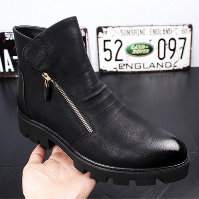 Novi dolazak, muške modne ležerne gležnjače, proljeće, jesen, šiljati vrhovi, bočni patentni zatvarač, crne Chelsea čizme, muške brogue Botas Hombre