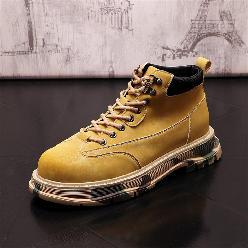 2022 Cizme militare noi pentru bărbați, din piele, impermeabile, cu șireturi, cizme de iarnă pentru bărbați, glezne, pantofi ușori pentru bărbați, ocazional de iarnă, anti-alunecare