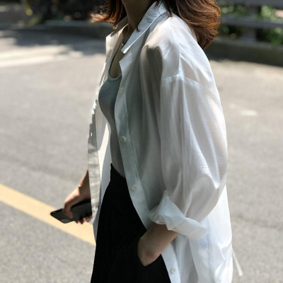 Košulje Bluze Ženska moda Ležerne majice Ženske okretne kragne Široke bluze dugih rukava Seksi majice s podijeljenim leđima Duge213