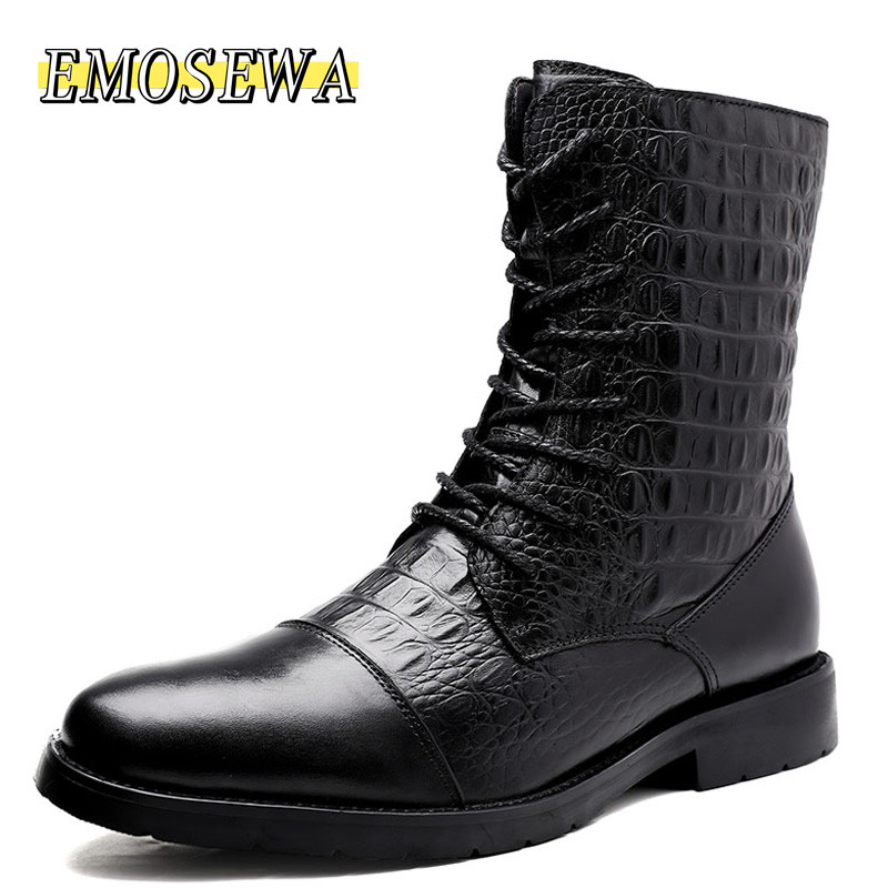 EMOSEWA Brand 2020 Žieminiai sniego vyriški batai nuo lietaus, vandeniui atsparūs su kailiu pliušiniai šilti vyriški laisvalaikio žvejybos batai iki vidurio blauzdos, 35-47