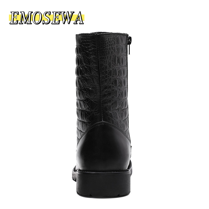 EMOSEWA Brand 2020 Žieminiai sniego vyriški batai nuo lietaus, vandeniui atsparūs su kailiu pliušiniai šilti vyriški laisvalaikio žvejybos batai iki vidurio blauzdos, 35-47