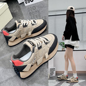 Sieviešu sporta kurpes ar platformu 2024. gada rudenī, jaunas, šņorējamas, biezas apakšas sporta apavi sievietēm, elpojošie Pu ādas elpojošie skriešanas apavi