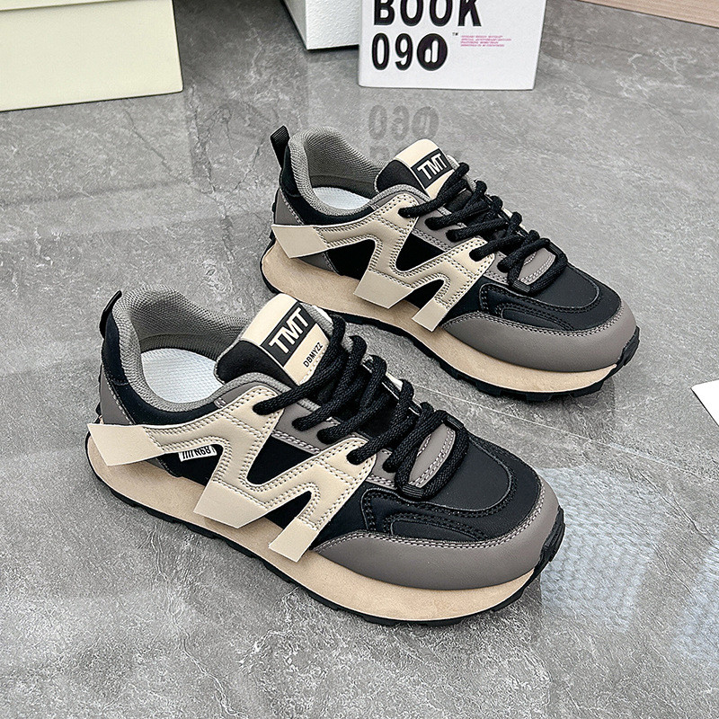 Sieviešu sporta kurpes ar platformu 2024. gada rudenī, jaunas, šņorējamas, biezas apakšas sporta apavi sievietēm, elpojošie Pu ādas elpojošie skriešanas apavi