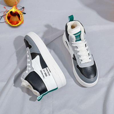 Zimska plišana sportska obuća za žene Tenis Nogometna obuća za klizanje od PU kože protiv klizanja Ženska baršunasta obuća Tenisice od umjetnog krzna