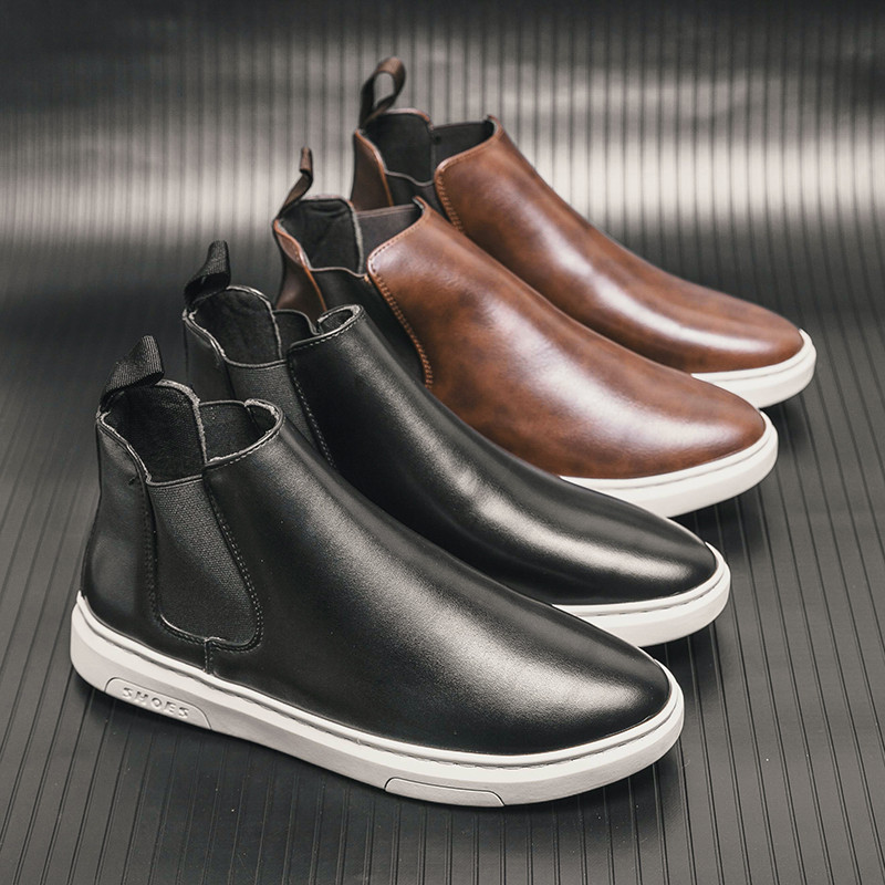 Īsi zābaki ziemas Chelsea zābaki Vīriešu ādas apavi Vīriešu puszābaki Mode vīriešu apavu dizaineru kovboju zābaki FASHION ikdienas zābaki