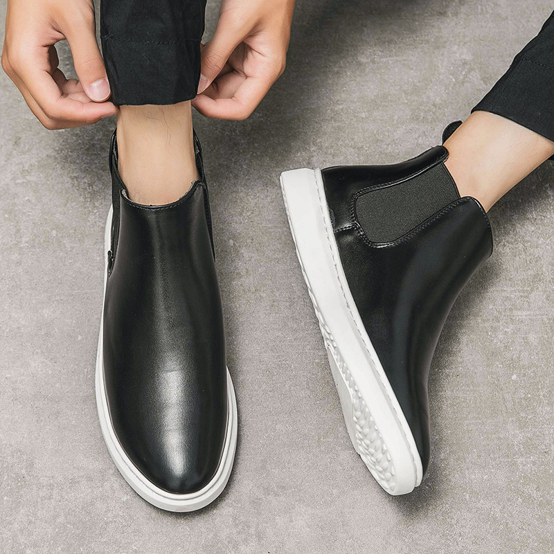 Īsi zābaki ziemas Chelsea zābaki Vīriešu ādas apavi Vīriešu puszābaki Mode vīriešu apavu dizaineru kovboju zābaki FASHION ikdienas zābaki