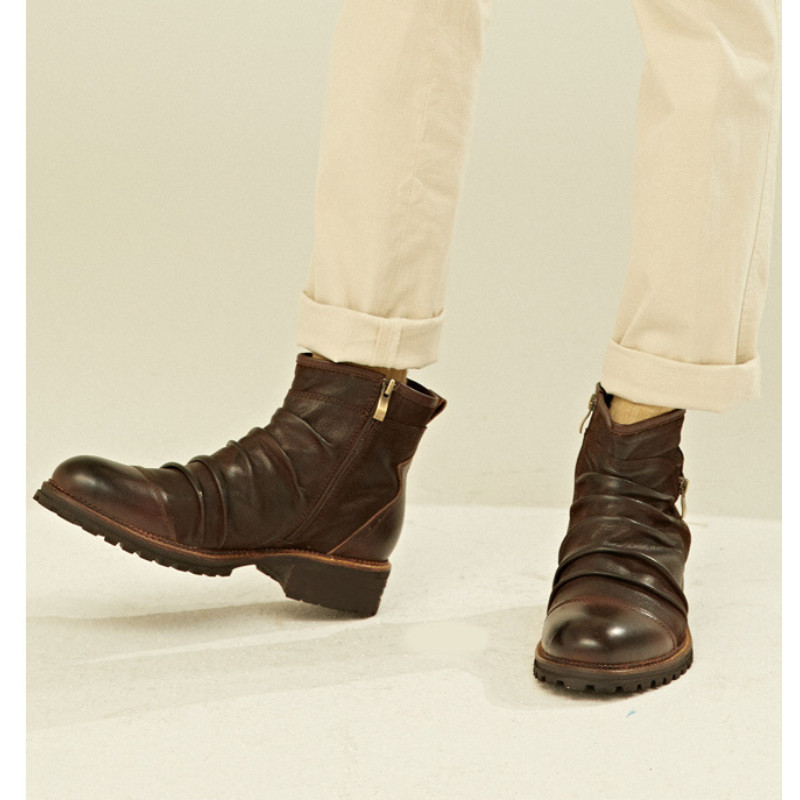 Cizme pentru bărbați Cizme chelsea europene și americane Cizme de cowboy vintage pentru bărbați Cizme din piele trei într-unul Cizme înalte Cizme scurte pentru bărbați