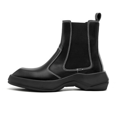 Prabangaus prekės ženklo britiško stiliaus vyriški „Chelsea“ odiniai batai Aukštos kokybės naujos mados tendencijos balti juodi smailūs aukšti batai