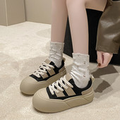 2023, primăvară și toamnă, nou cu cap rotund, cu șireturi, îmbrăcăminte exterioară din piele colorată, versatilă, ocazională, pantofi sport individuali pentru femei