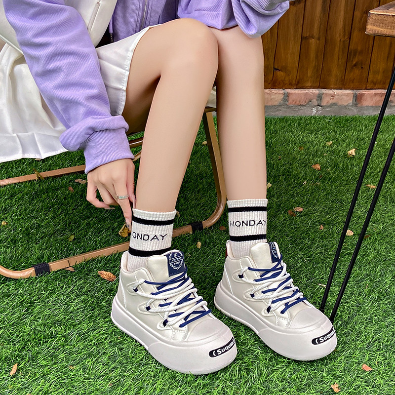 Nove jesenske ženske modne cipele s velikim slovom i križem Ležerne cipele na vezanje Prozračne, udobne studentske cipele Vulkanizirane cipele