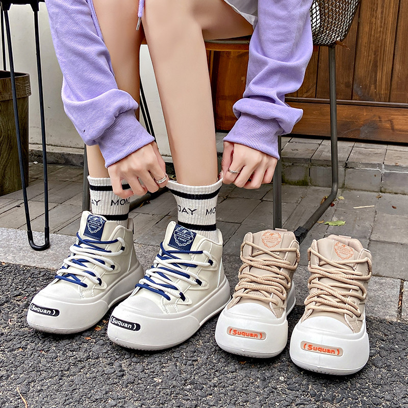 Nove jesenske ženske modne cipele s velikim slovom i križem Ležerne cipele na vezanje Prozračne, udobne studentske cipele Vulkanizirane cipele