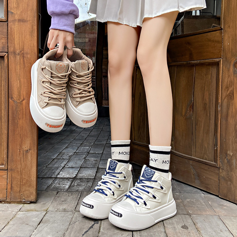 Nove jesenske ženske modne cipele s velikim slovom i križem Ležerne cipele na vezanje Prozračne, udobne studentske cipele Vulkanizirane cipele