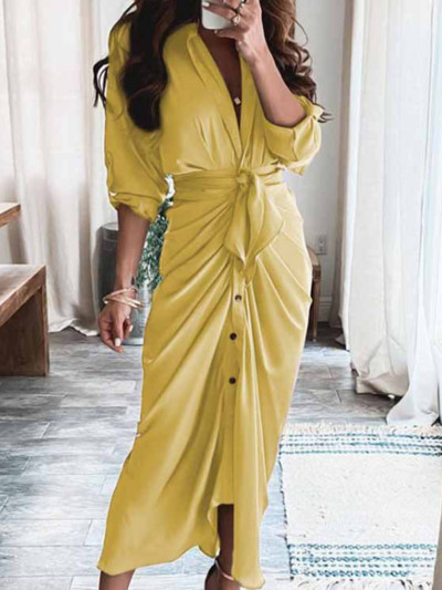 Καλοκαιρινό μάξι φόρεμα παραλίας ακανόνιστο βολάν Γυναικείο φλοράλ στάμπα μακρυμάνικο Κομψά γυναικεία φορέματα κορμάκι με ριγέ μακρύ φόρεμα