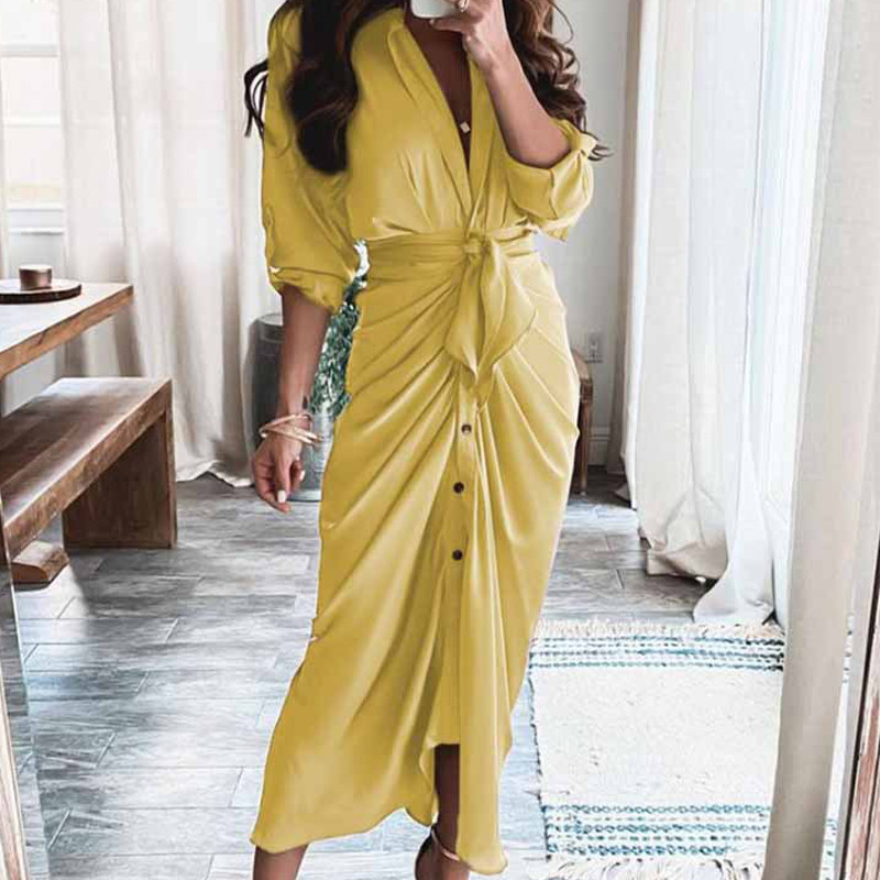 Καλοκαιρινό μάξι φόρεμα παραλίας ακανόνιστο βολάν Γυναικείο φλοράλ στάμπα μακρυμάνικο Κομψά γυναικεία φορέματα κορμάκι με ριγέ μακρύ φόρεμα