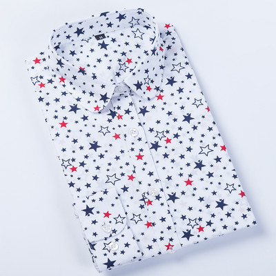 Ženske košulje dugih rukava, pamučna bluza, modni print, trešnje, usne, cvijet, gornje majice za žene, jesenske ispod košulje, ženske uredske