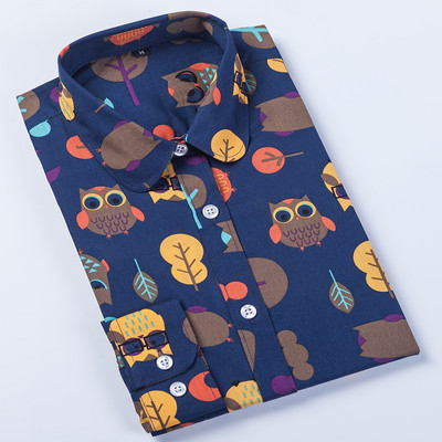 Ženske košulje dugih rukava, pamučna bluza, modni print, trešnje, usne, cvijet, gornje majice za žene, jesenske ispod košulje, ženske uredske