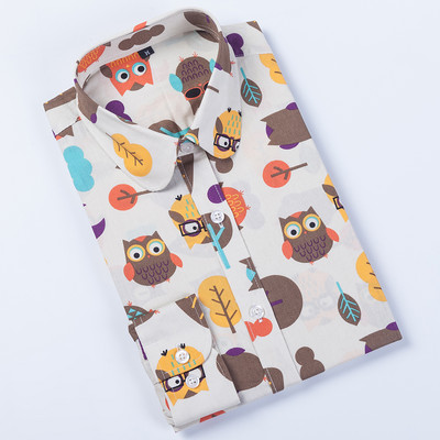 Ženske košulje dugih rukava, pamučna bluza, modni print, trešnje, usne, cvijet, gornje majice za žene, jesenske ispod košulje, ženske uredske