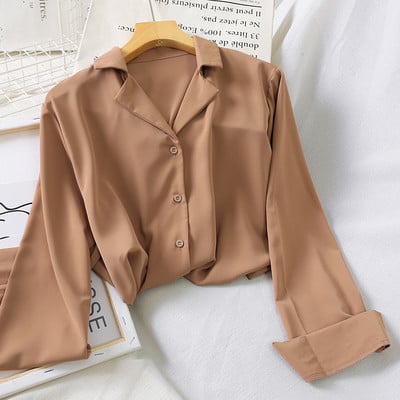 Nove ženske majice bijele košulje proljeće jesen Jednobojne ležerne šifonske bluze Ženske košulje dugih rukava Raznobojne OL Office Blusa AB1733